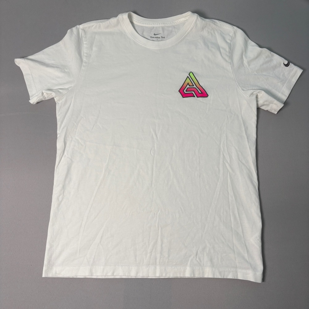 Nike Giannis Antetokounmpo Freak Logo Graphic T-Shirt White Mens Large
